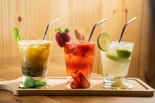 A trio of refreshing summer cocktails with fresh fruits and mint garnish to beat the heat.