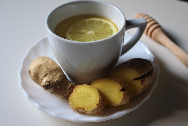 Ginger infused water or tea.